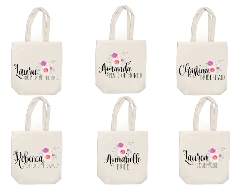 Bridal Party Custom Tote Bags Bags for Bridal Party Personalized Tote Bag Bridesmaid Gift Bags Monogram Tote