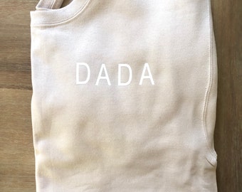 DADA unisex Sweatshirt - Men’s Crewneck Sweatshirt - Christmas Crew - Christmas Dad Sweatshirt- Tan Crew - Gift for him