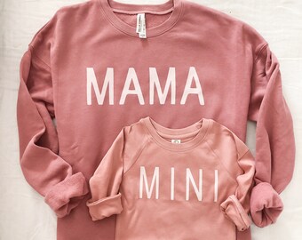 Mama and Mini Sweatshirt - Matching Sweatshirt - Mama Baby Crew - Mom Sweatshirt - Pink Sweatshirt