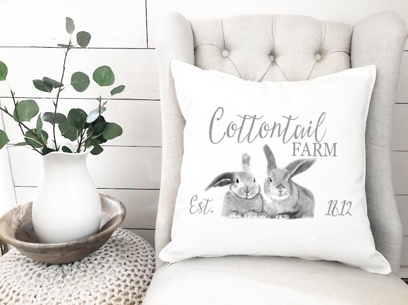 Farmhouse Easter Pillow Cover Spring Decor Vintage Decor Etsy