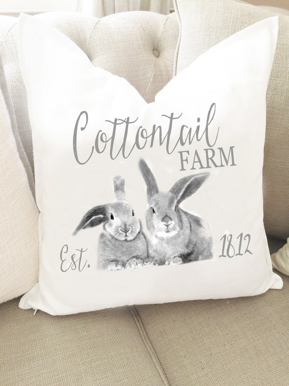 Farmhouse Easter Pillow Cover Easter Bunny Pillow Spring Pillow
