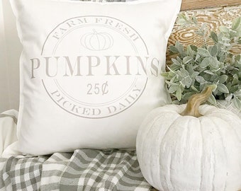 Fall pillow Cover - Pumpkin Pillow Cover - Fall Pillow - Autumn Pillow - Farmhouse Pumpkin Pillow Cover