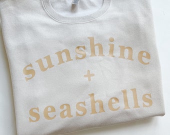 Summer Crew Sweatshirt - Seashells and Summertime Sweatshirt - Women’s Summer Crew - Mom Sweatshirt