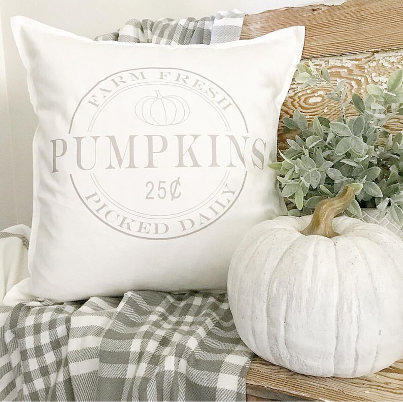 Pumpkin pillow Cover Fall Pillow Autumn Pillow Farmhouse Etsy