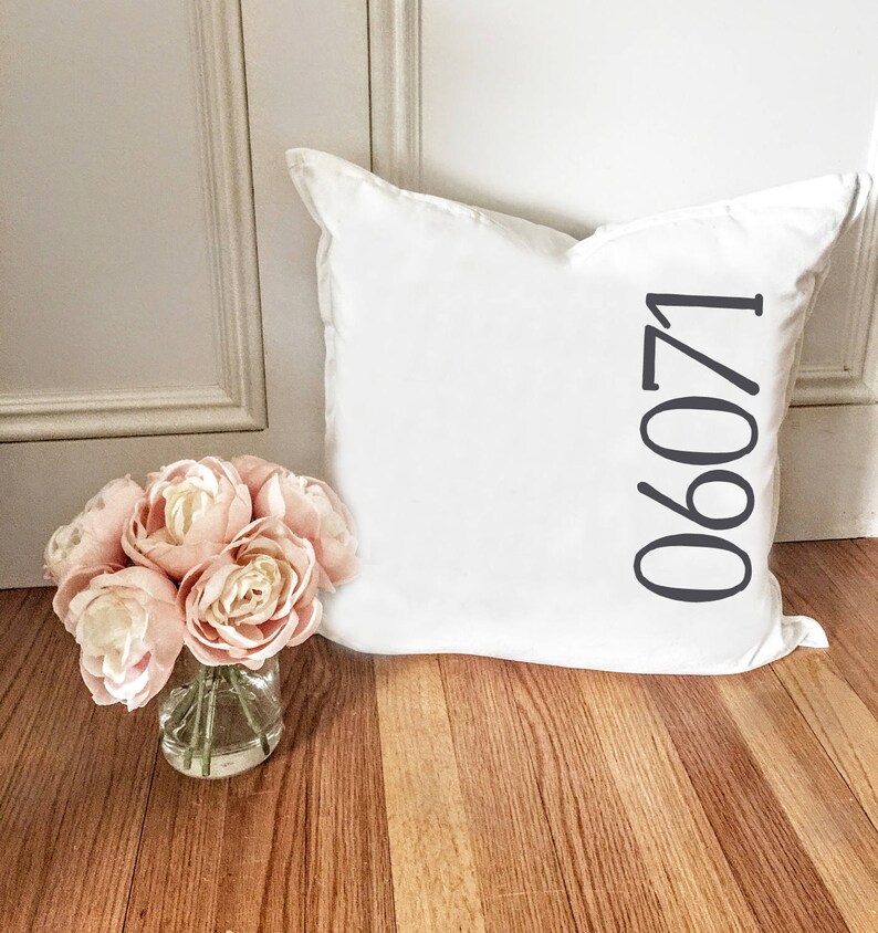 Personalized Zip code pillow cover New home pillow cover Etsy