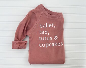 Girls pink Dance pullover - Ballerina Sweatshirt - tutu pullover - pink pullover
