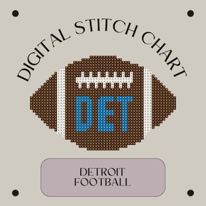 Detroit Football Lions Nadelspitze Stichvorlage | Digitale Kreuzstichvorlage | DIY Gobelinstickerei Leinwand | Anfänger Nadelspitze Ornament