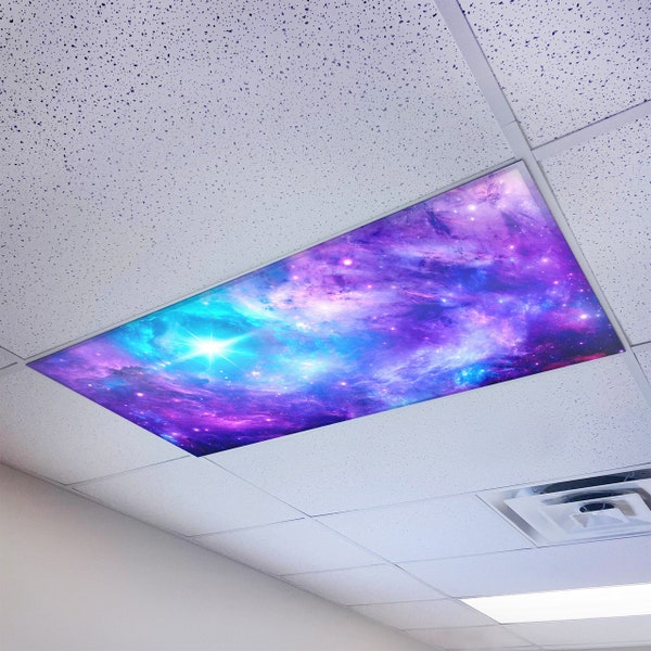 Octo Lights Classroom Fluorescent Light Covers Magnetic Astronomy Galaxy Stars 024