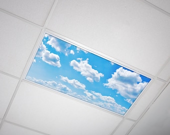Fluorescent Light Covers - Fluorescent Light Filters - For Classroom, Home, Office - Cloud 001