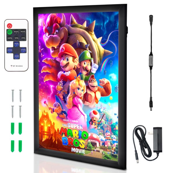Movie Poster Light Box - NexaFrame Backlit LED Poster Frame with Dimmer - Home Theater & Movie Room - 27x40 and More Sizes