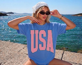 USA Oversized Print- Trendy T-Shirts-Patriotic Tshirts-250 years of America Shirt