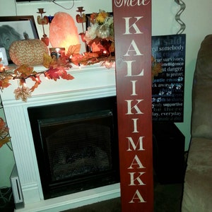 Mele Kalikimaka Hawaiian Merry Christmas Wood Porch Sign Entryway Distressed Wood Rustic Extra Large Front Door Oversized Reversible Aloha