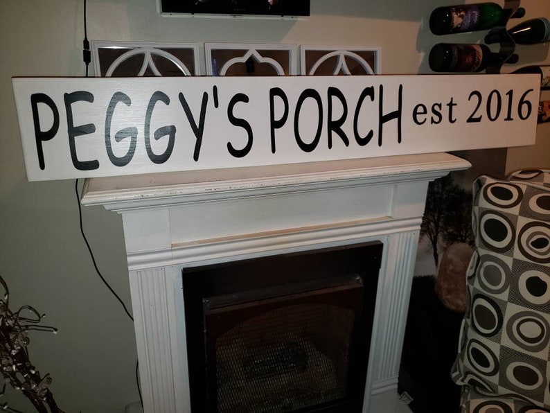 Personalized Horizontal Porch Sign Extra Large 4 ft Wall Hanging Patio Decoration Rustic Distressed Wood Sign Primitive Farmhouse Decor Deck