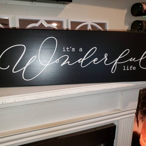 It&#39;s A Wonderful Life Wood Sign Christmas Sign Distressed Wood Wall Hanging Rustic Decor Holiday Decor Sign Gift Bedford Falls Vintage Xmas