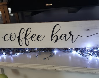 Kaffebarskylt Kaffeskylt Väggkonst med sliten look Väggbonad Primitiv lantlig inredning Köksskylt Kaffebarinredning Modern lantlig inredning