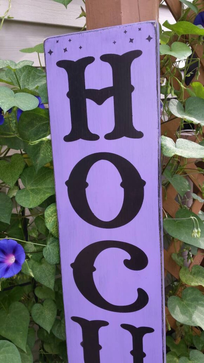 Hocus Pocus 5 Ft Porch Sign Reversible Vertical Distressed Wood Sign ...