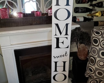 Home Sweet Home Porch Sign Vertical Wood Sign Entryway Sign Distressed Wood Rustic Primitive Farmhouse Decor Housewarming Wedding Gift