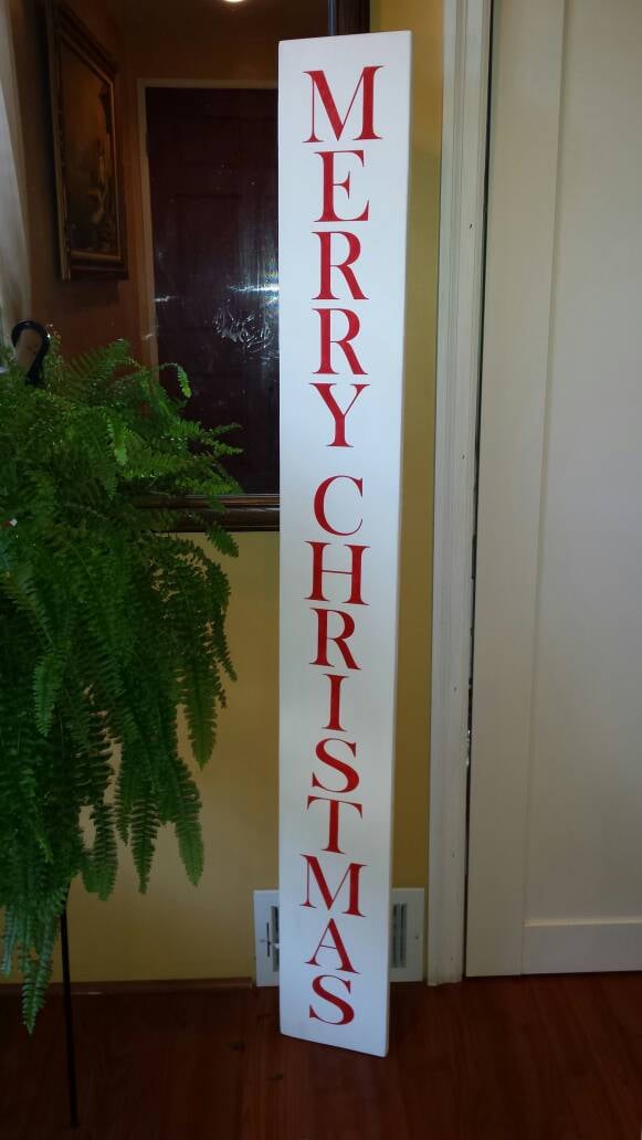 Merry Christmas Wood Porch Sign 5 Ft. Entryway Sign Reversible…