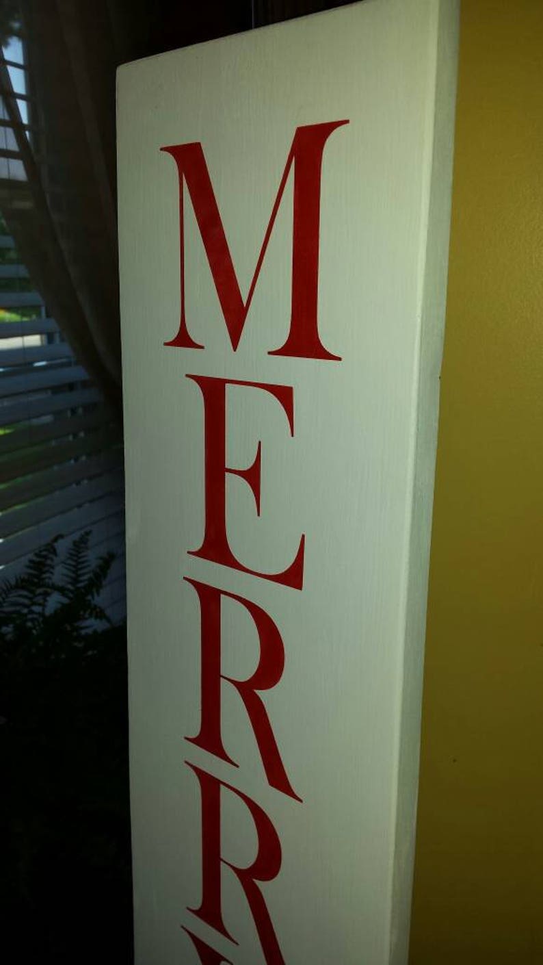 Entryway Sign Reversible Vertical Distressed Wood Rustic Extra Large Sign Oversized Primitive Decor Merry Christmas Wood Porch Sign 5 Ft