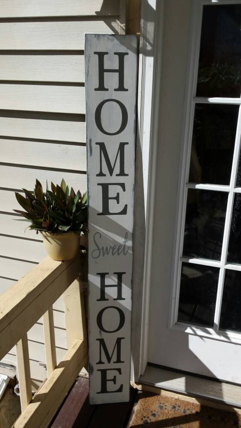 Entryway Sign Reversible Vertical Distressed Wood Rustic Extra Large Sign Oversized Primitive Decor Merry Christmas Wood Porch Sign 5 Ft
