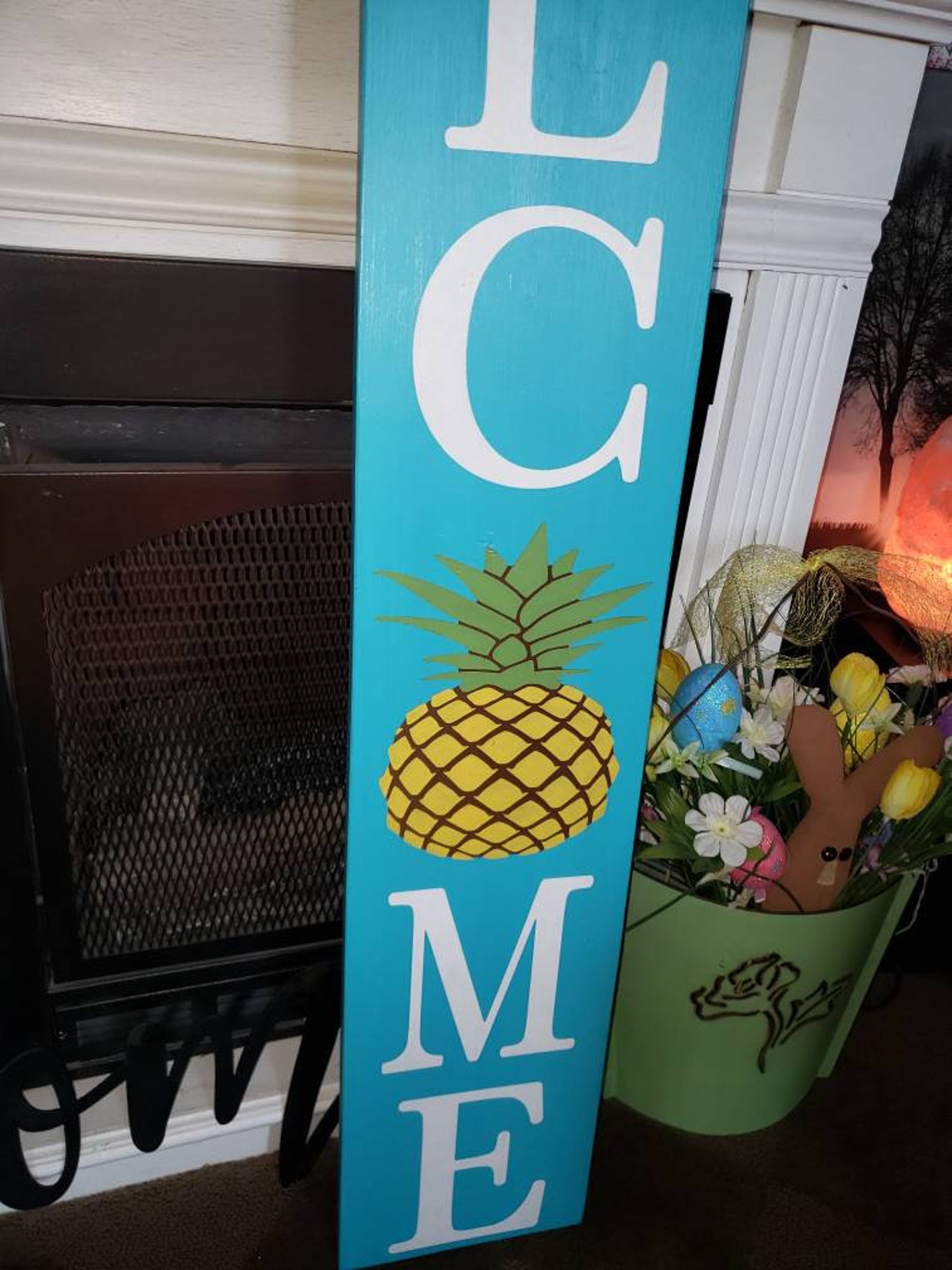 Welcome Porch Sign Hawaiian Pineapple Entryway Rustic Wood - Etsy
