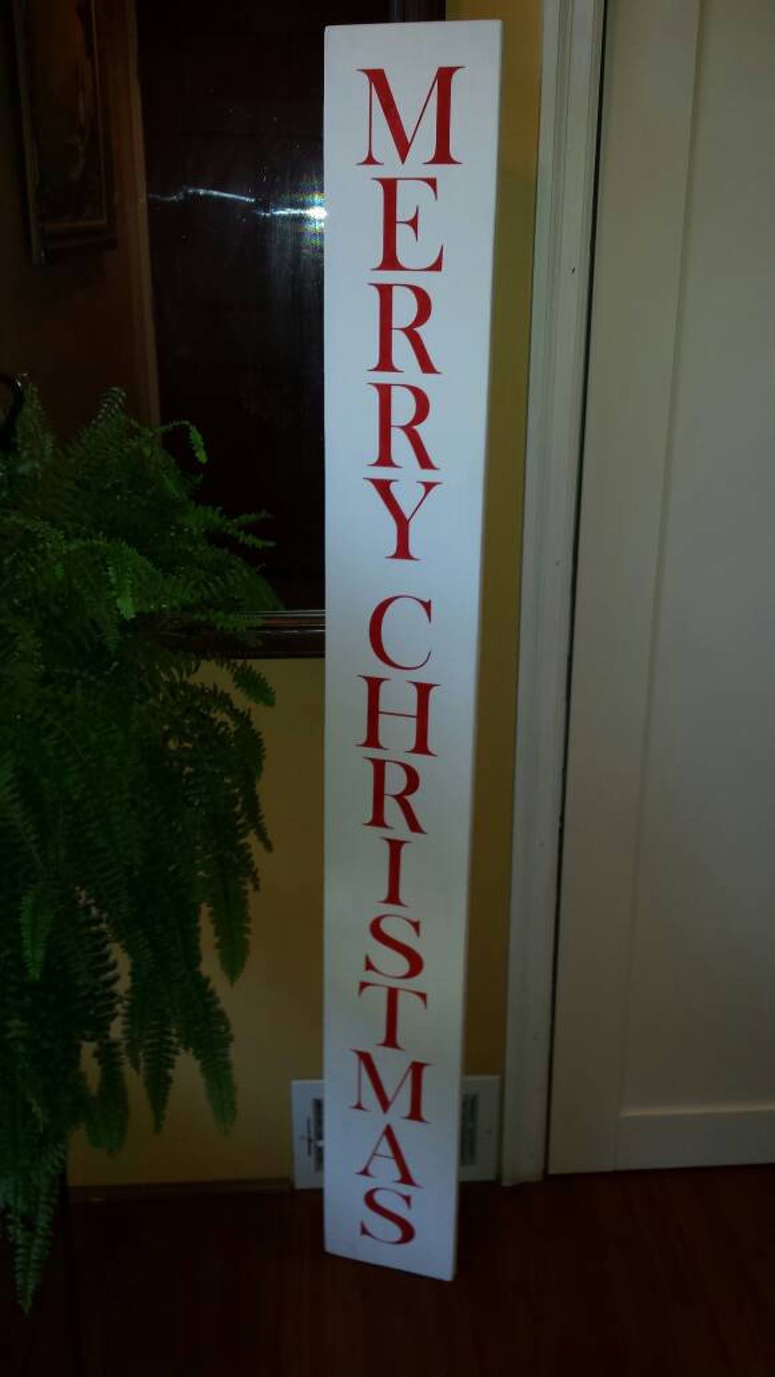 Merry Christmas Wood Porch Sign 5 Ft. Entryway Sign Reversible Etsy