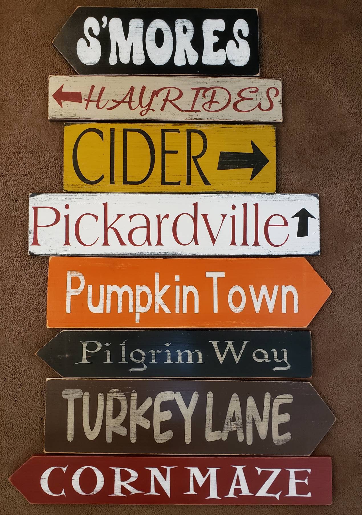 Fall Directional Sign Porch Sign Arrow Sign Distressed Cedar - Etsy