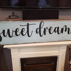 Sweet Dreams Sign Master Bedroom Sign Bedroom Wall Decor Wall Hanging Modern Farmhouse Over the Bed Sign Engagement Gift Nursery Decor Love