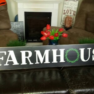 Farmhouse Wood Sign with Wreath Distressed Wood Extra Large Rustic Wall Hanging Primitive Decoration Fixer Upper Sign Housewarming Gift