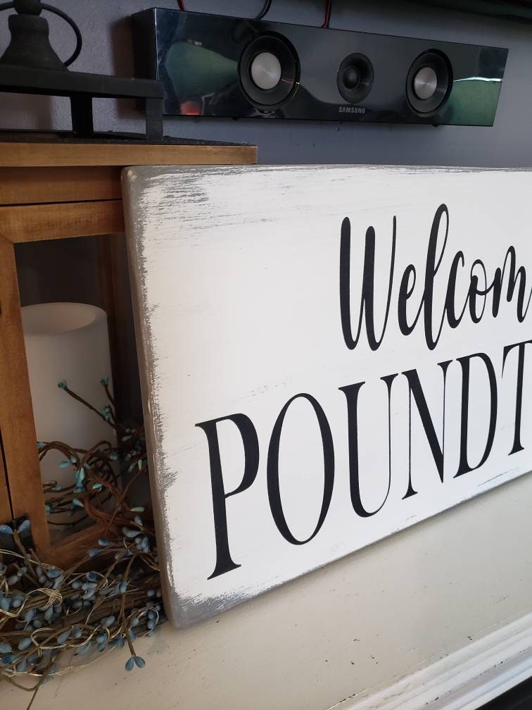 to Poundtown Sign Bedroom Decor Wood Wall Hanging Etsy