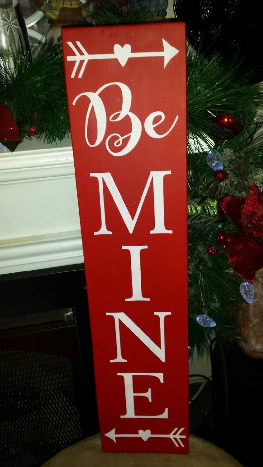 Be Mine Wood Sign Valentine's Day Decoration Sign Large Vertical Wall ...