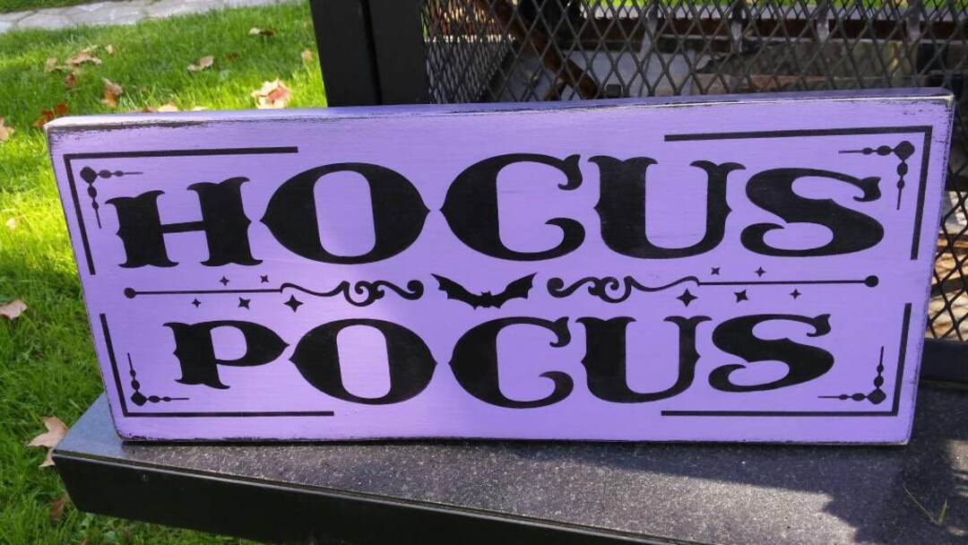 Halloween Distressed Wood Sign Hocus Pocus Rustic Primitive Sign Witch ...