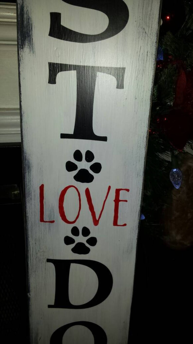 Must Love Dogs Extra Large Porch Sign Vertical Distressed