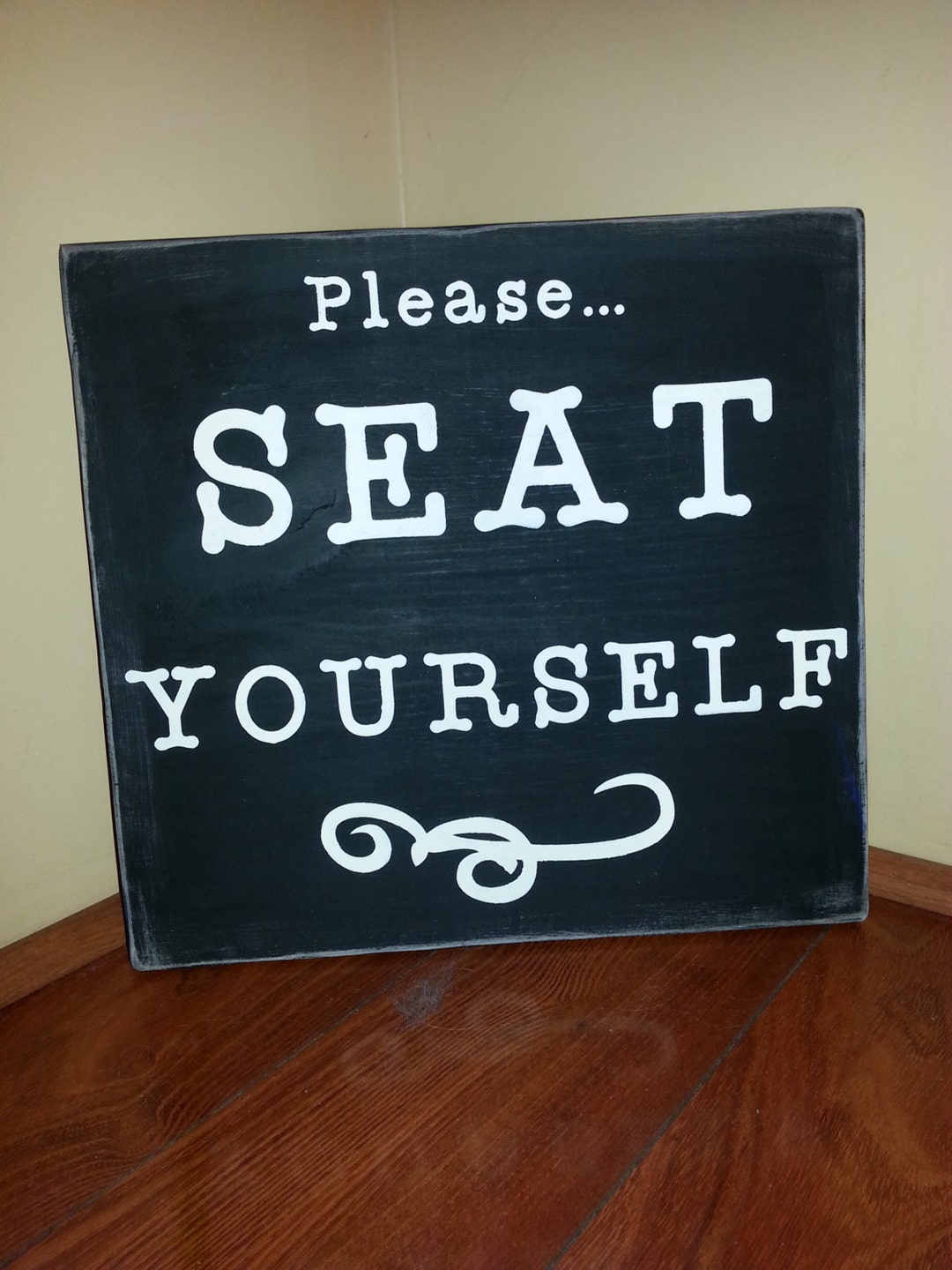 Please Seat Yourself Wood Sign Bathroom Sign Bathroom Humor Bathroom