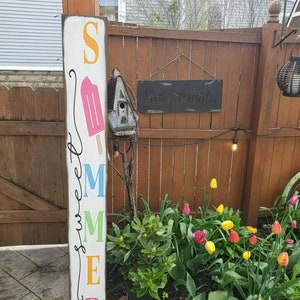 Summertime Sign Summer Sign Sweet Summer Porch Sign Reversible Distressed Wood Sign ...