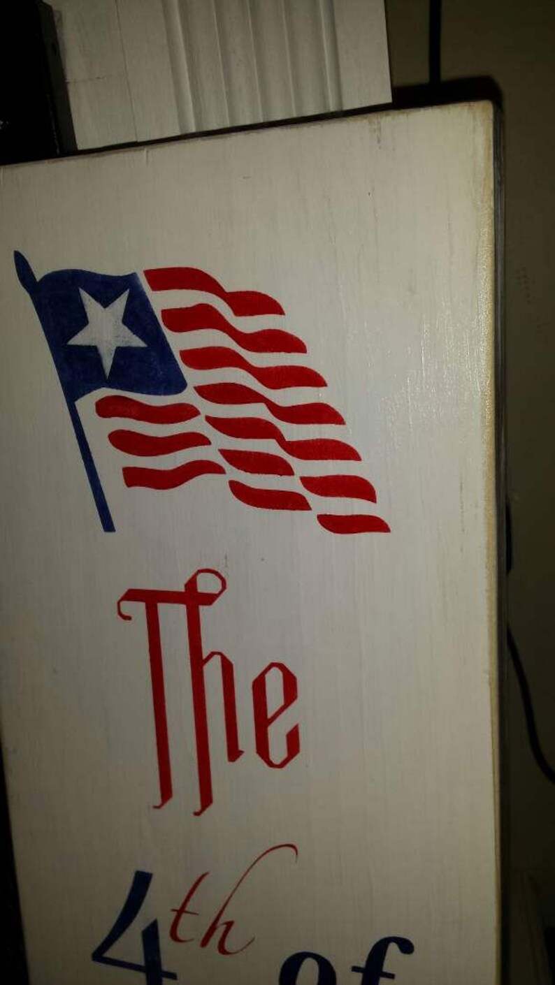 4th of July Porch Sign Vertical Reversible Wood Sign | Etsy