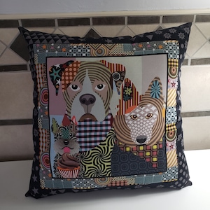Dog Pillow Porch Pillow Life is better with a Dog Dog Lover Gift Lab Dog Decor Colorful Pillow Dog in Sunglasses Handsewn Pillow