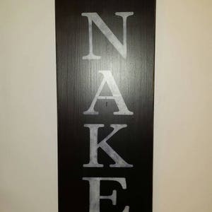Get Naked Distressed Wood Sign Large Vertical Sign Bathroom Humor Rustic Primitive Farmhouse Decor Bathroom Shower Quote Housewarming Gift image 6