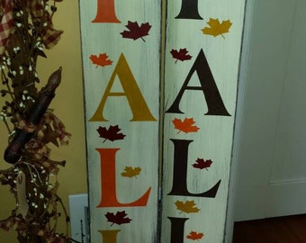 Fall Distressed Wood Sign Rustic Fall Entryway Large Porch Sign Farmhouse Decor Wall Hanging Fall Autumn Decoration