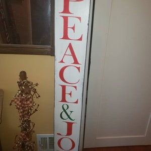 Peace & Joy Porch Sign Rustic Reversible Entryway Sign Distressed Rustic Wood Extra Large Primitive Christmas Decor Holiday Decoration