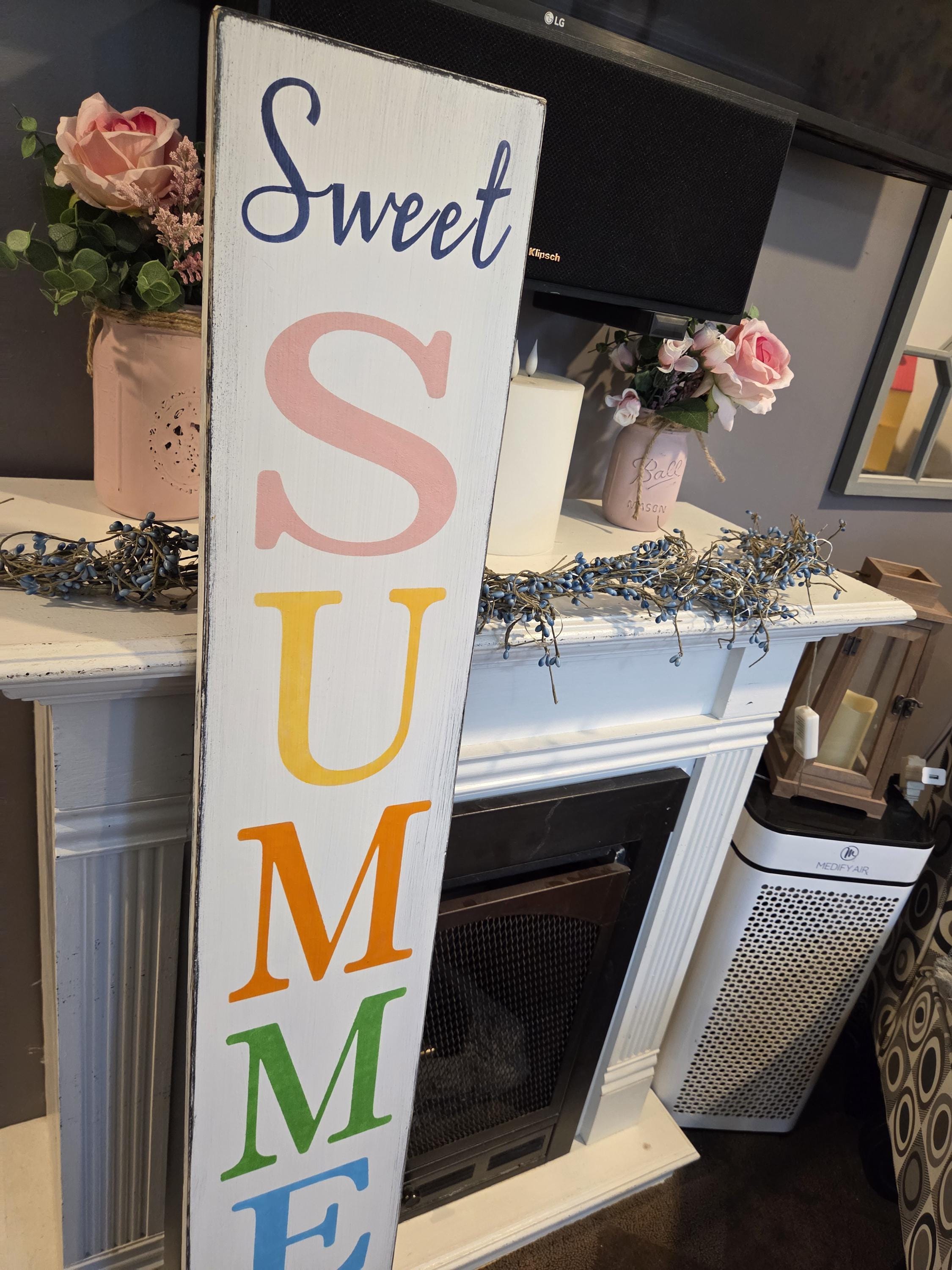 Summertime Sign Summer Sign Sweet Summer Time Porch Sign Reversible Distressed Wood ...