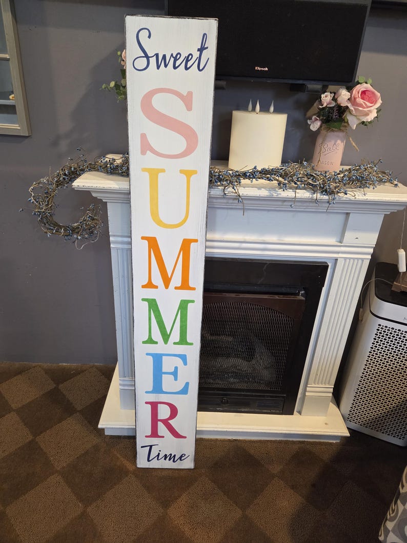 Summer Sign Sweet Summer Time Porch Sign Reversible Distressed Wood ...