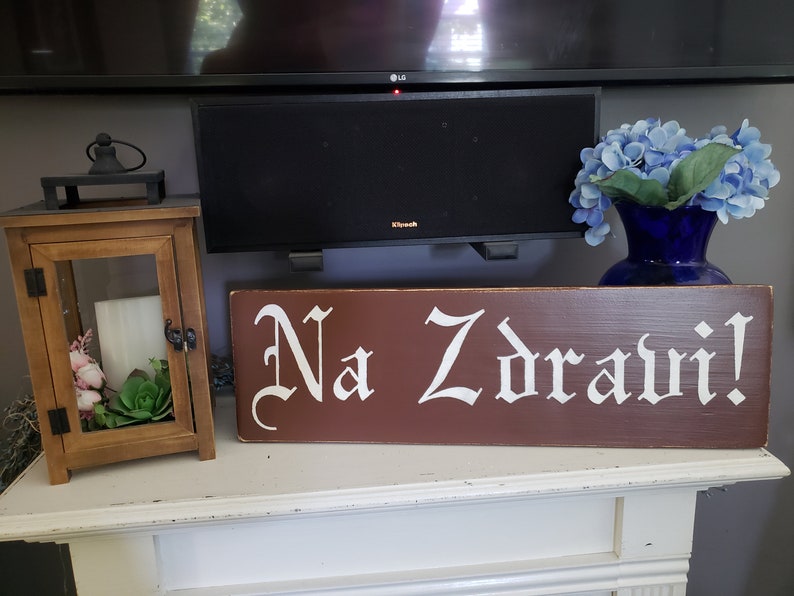 Na Zdravi Sign Cheers Czech Sign To Your Health Salute Sign Horizontal Wall Hanging Kitchen Decor Home Bar Decor Modern Farmhouse Wedding image 8