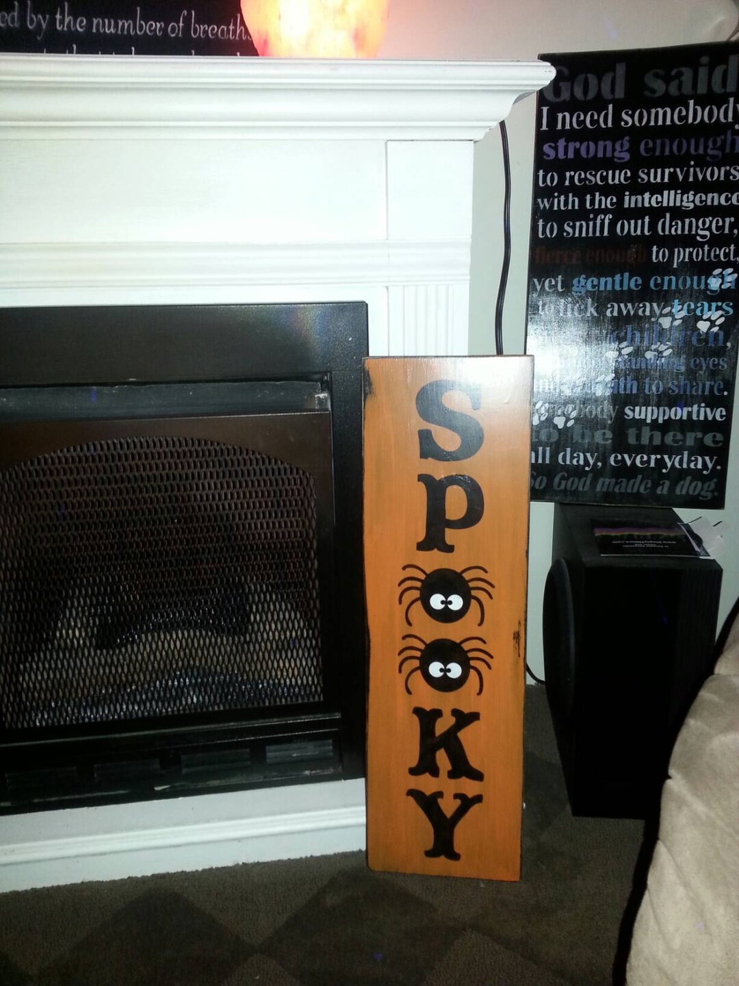 Spooky Vertical Porch Sign Halloween Wood Sign Distressed Wood Large ...