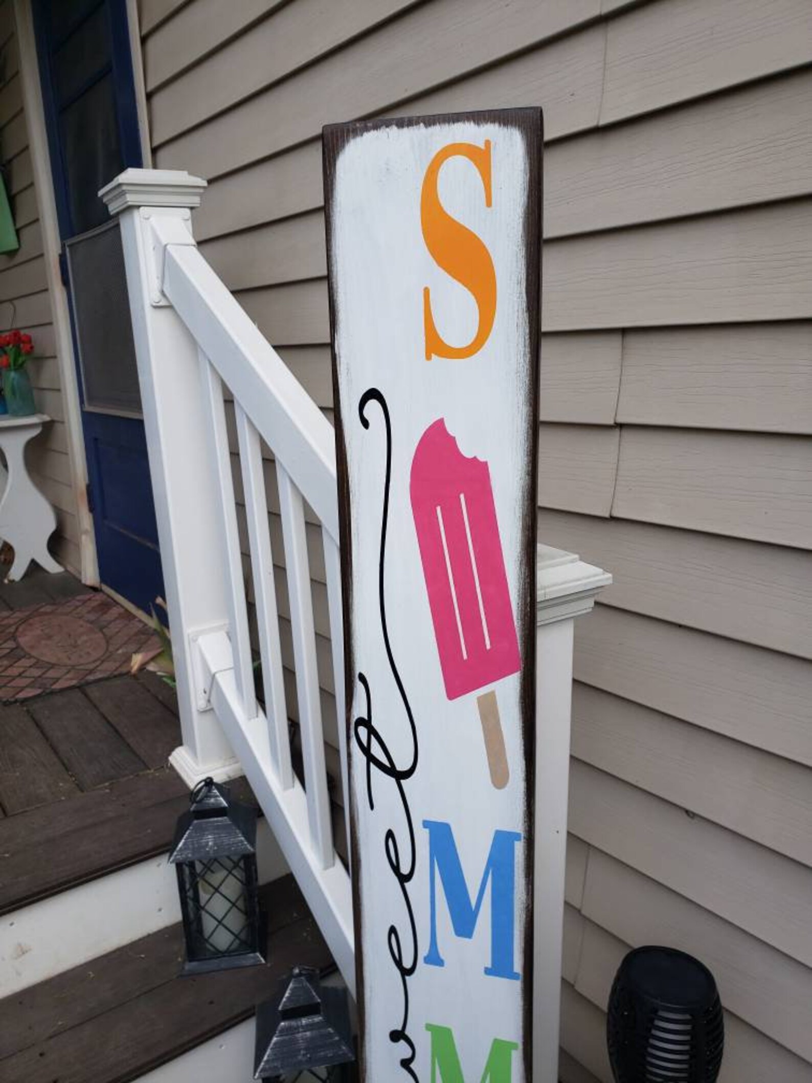 Summertime Sign Summer Sign Sweet Summer Porch Sign Reversible Distressed Wood Sign ...