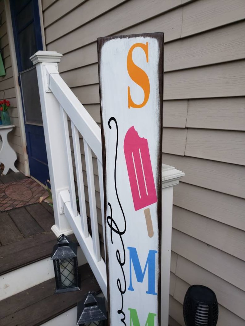 Summer Sign Sweet Summer Porch Sign Reversible Distressed Wood Sign ...
