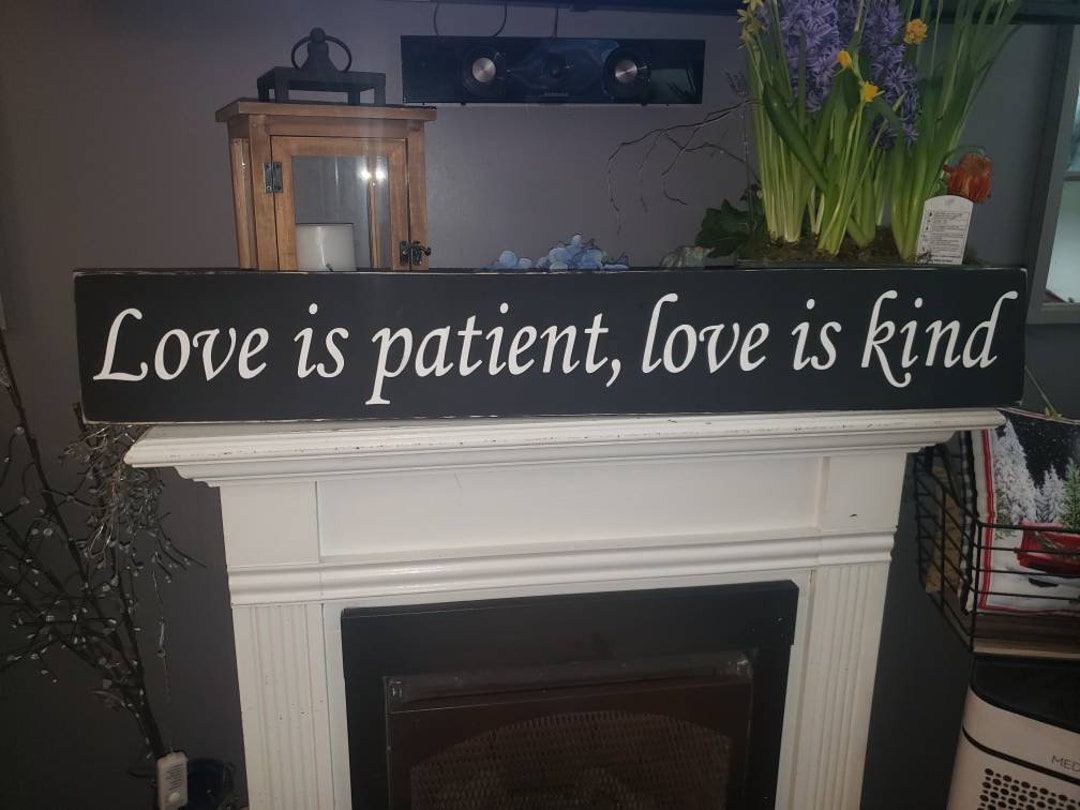 Love is Patient, Love is Kind Sign 1 Corinthians 13 Horizontal Wood ...