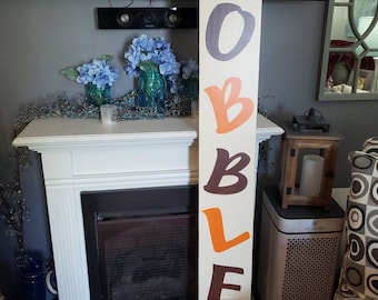 Gobble Sign Reversible 5 Ft Sign Rustic Distressed Wood Extra Large Sign Primitive Thanksgiving Decoration Fall Sign Turkey Decor