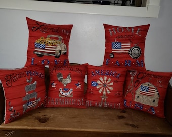 barn red throw pillows