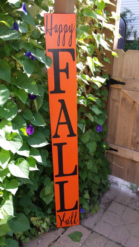 Happy Fall Ya'll 5 Ft Porch Sign Reversible Vertical Distressed Wood ...